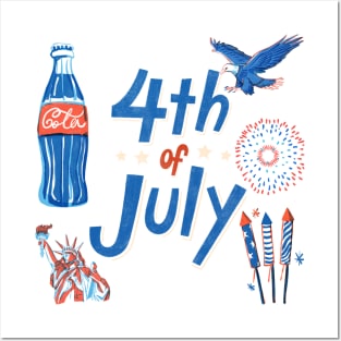 Fireworks and Freedom: A Patriotic Tribute on the 4th of July Posters and Art